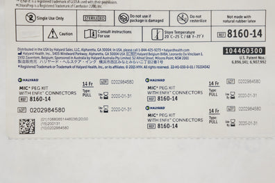 Halyard 8160-14 MIC PEG Pull Kit with ENFit Connectors, 14 Fr (x)